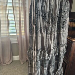 Magnolia Pearl Gray Embroidered Midi Skirt